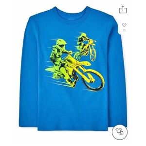 The Children’s Place Dirt Bike Blue Graphic T-shirt Size 14​
